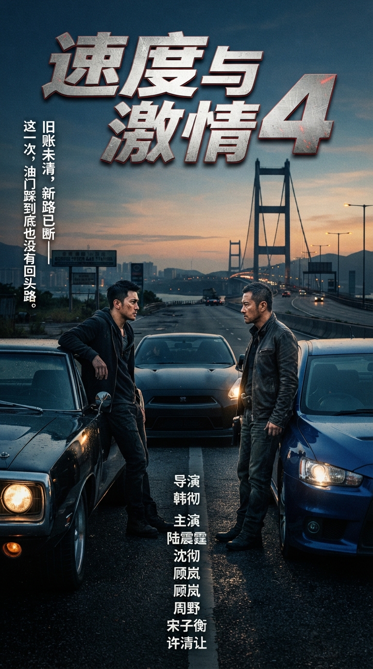 《速度与激情4》竖版海报
