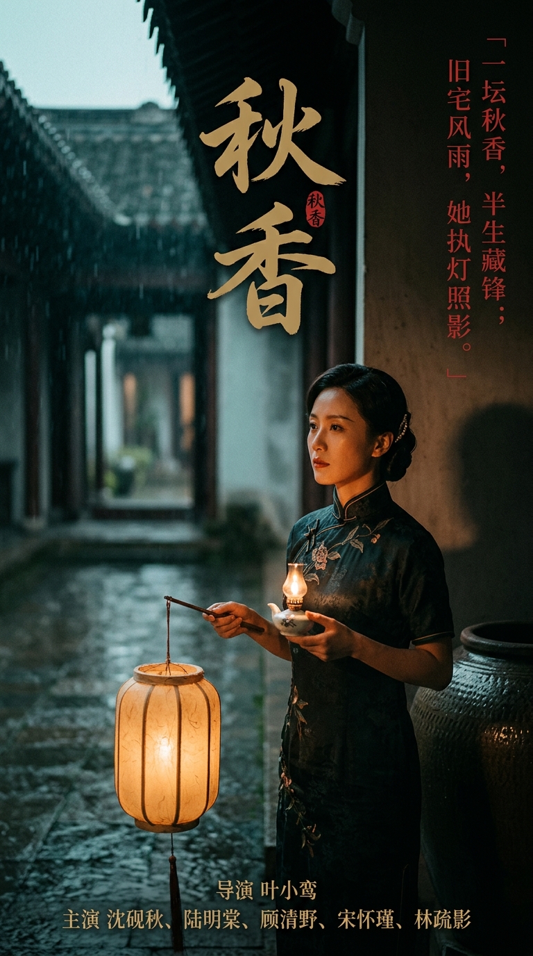 《秋香》剧照：裴秋香执灯立于香堂