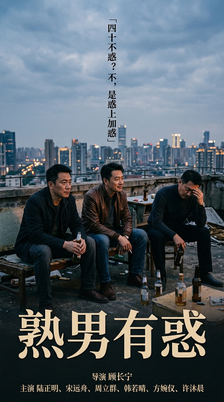 《熟男有惑》剧照：陆正明独自坐在图书馆角落的侧影