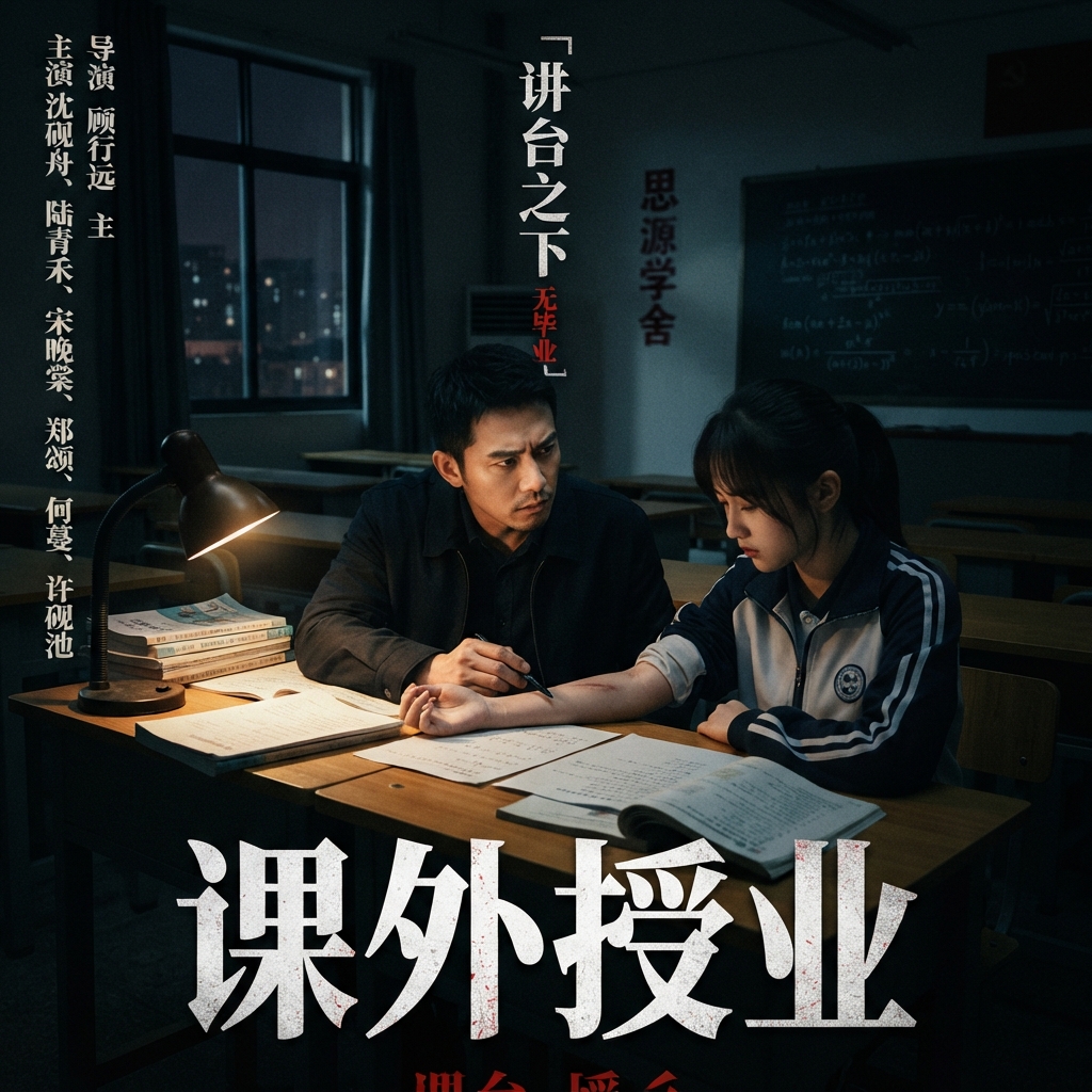 《课外授业》剧照：沈砚舟背对镜头站在黑板前